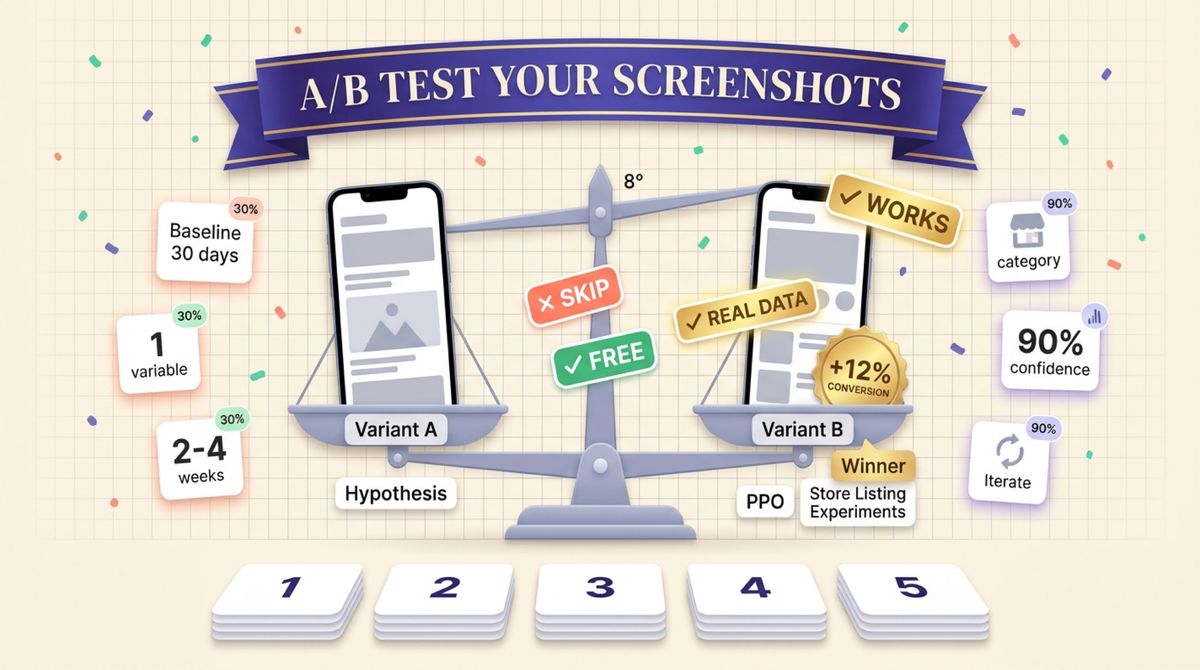 App Store Screenshot A/B Testing: A 5-Step Framework (2026)