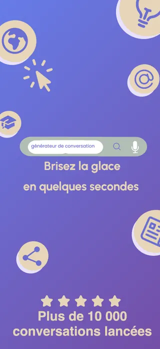 Conversation starter App Store screenshot set rendered in Français