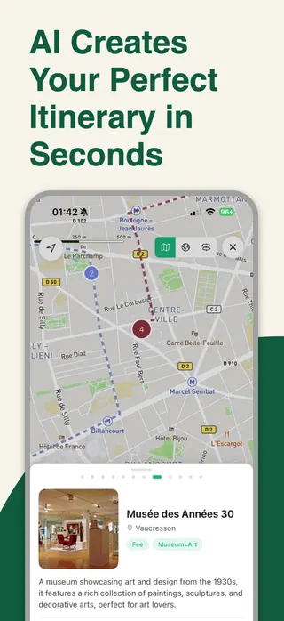 Trip planner App Store screenshot set rendered in English